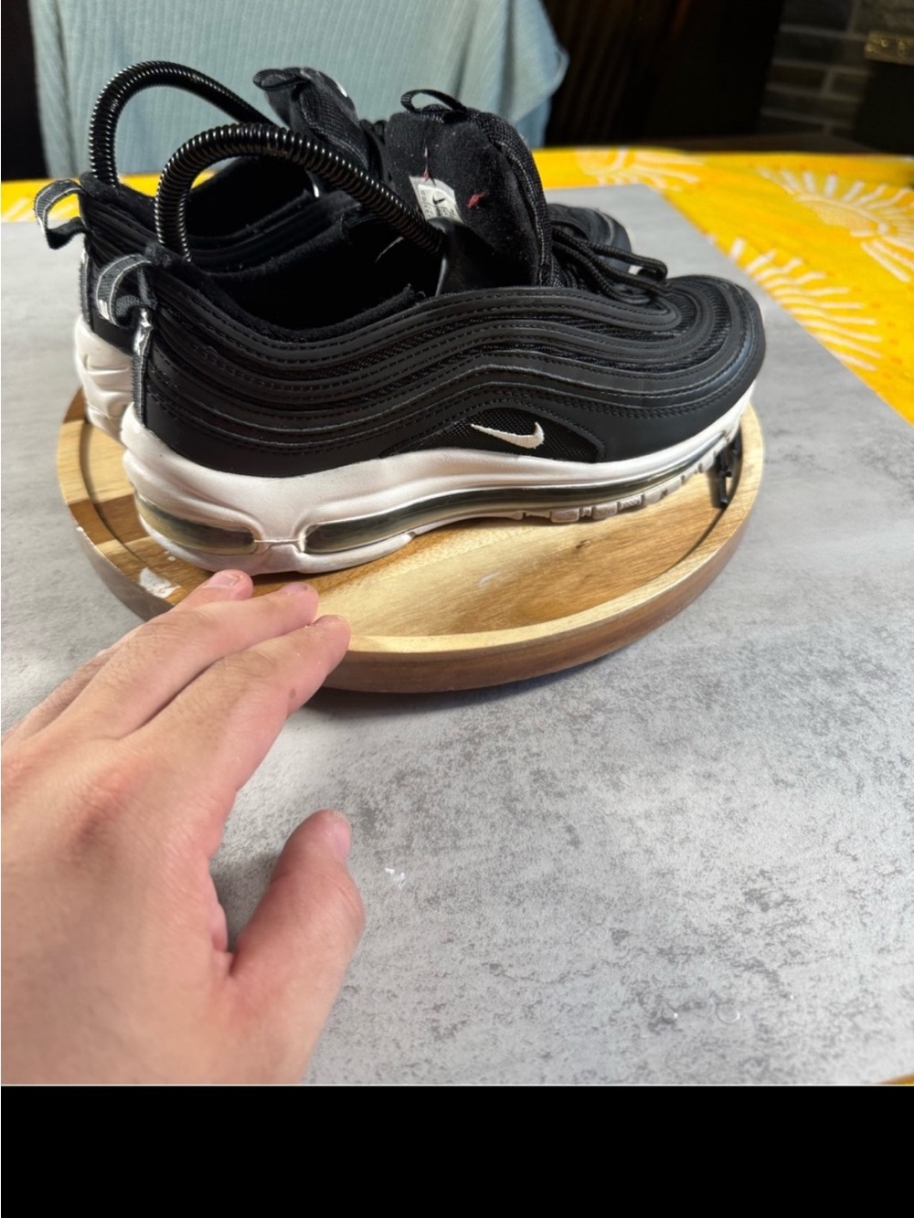 Nike Black and White Air Max 97 Sneakers. 6y/7.5